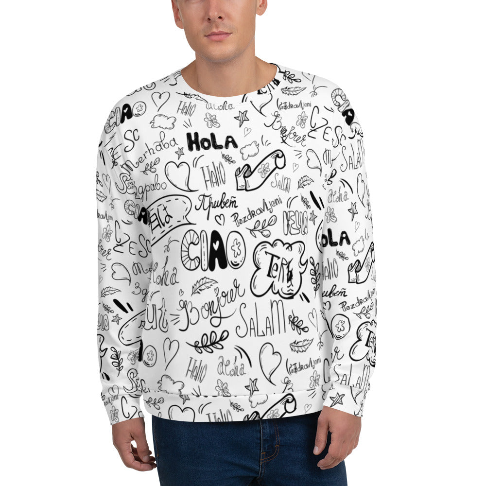 Polyglot I All-Over Print Unisex Sweatshirt