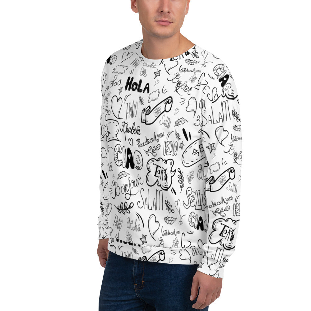 Polyglot I All-Over Print Unisex Sweatshirt