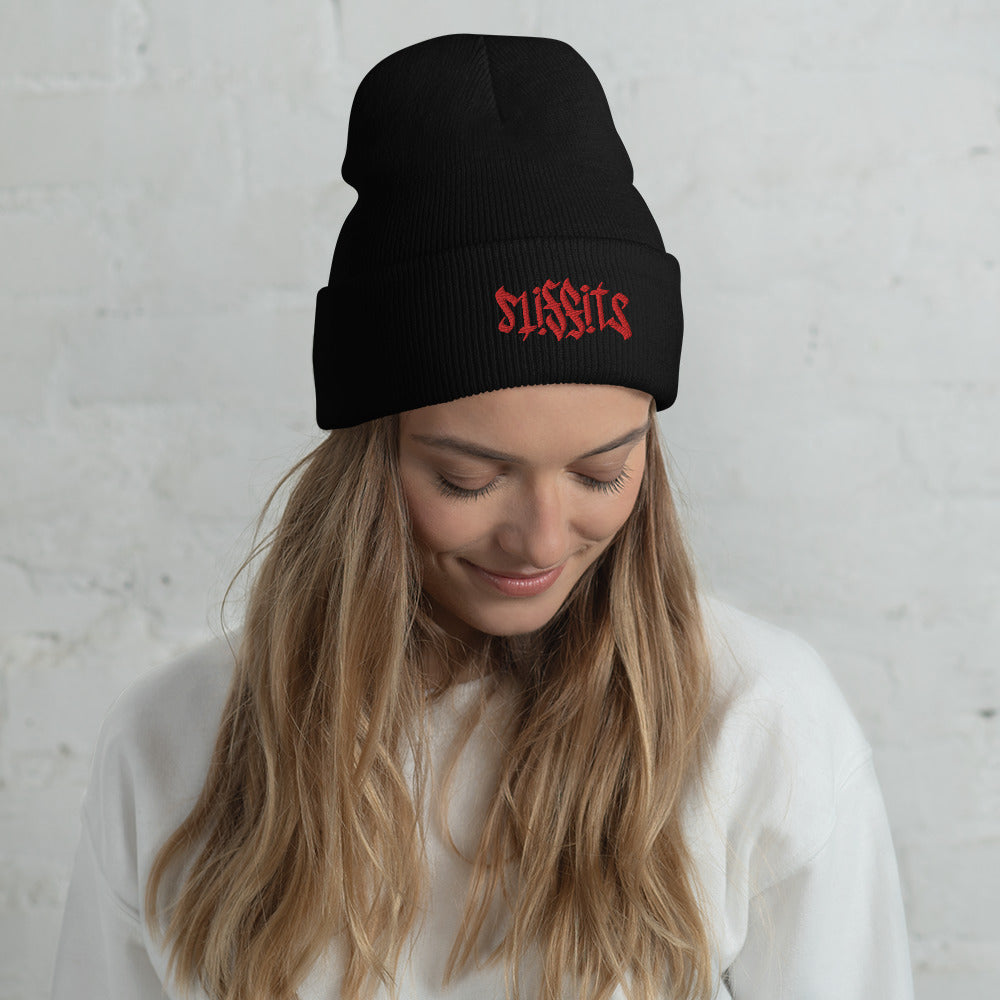 Misfits Ambigram (Red Embroidery) Cuffed Beanie