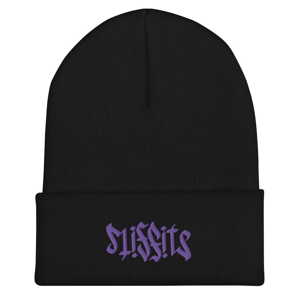 Misfits Ambigram (Purple Embroidery) Cuffed Beanie