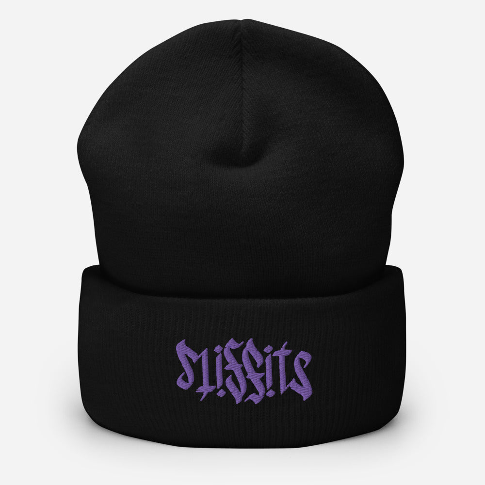 Misfits Ambigram (Purple Embroidery) Cuffed Beanie