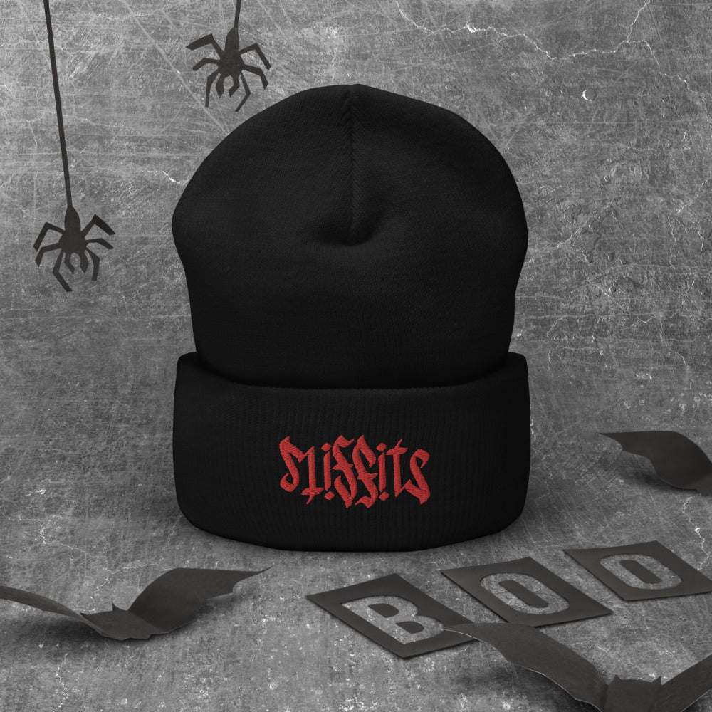 Misfits Ambigram (Red Embroidery) Cuffed Beanie