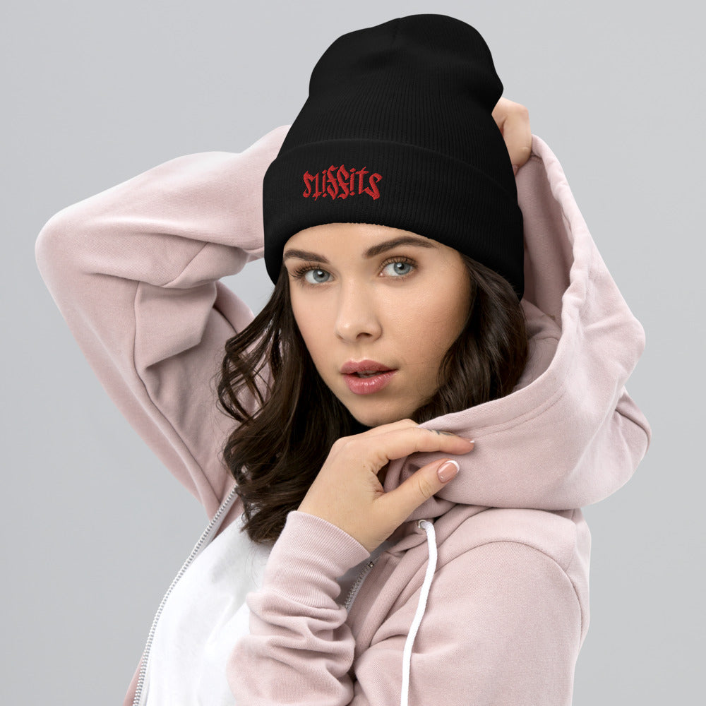 Misfits Ambigram (Red Embroidery) Cuffed Beanie