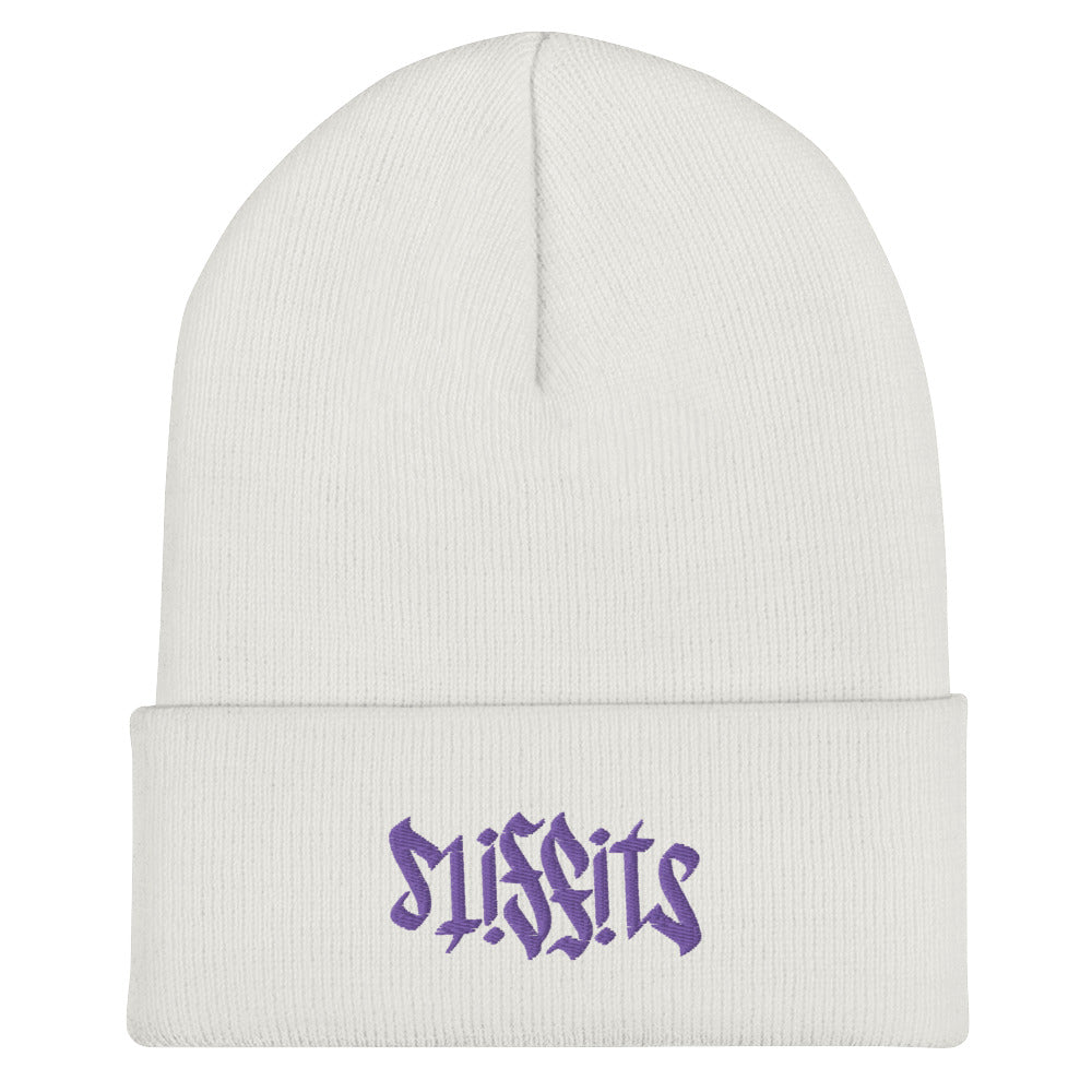 Misfits Ambigram (Purple Embroidery) Cuffed Beanie