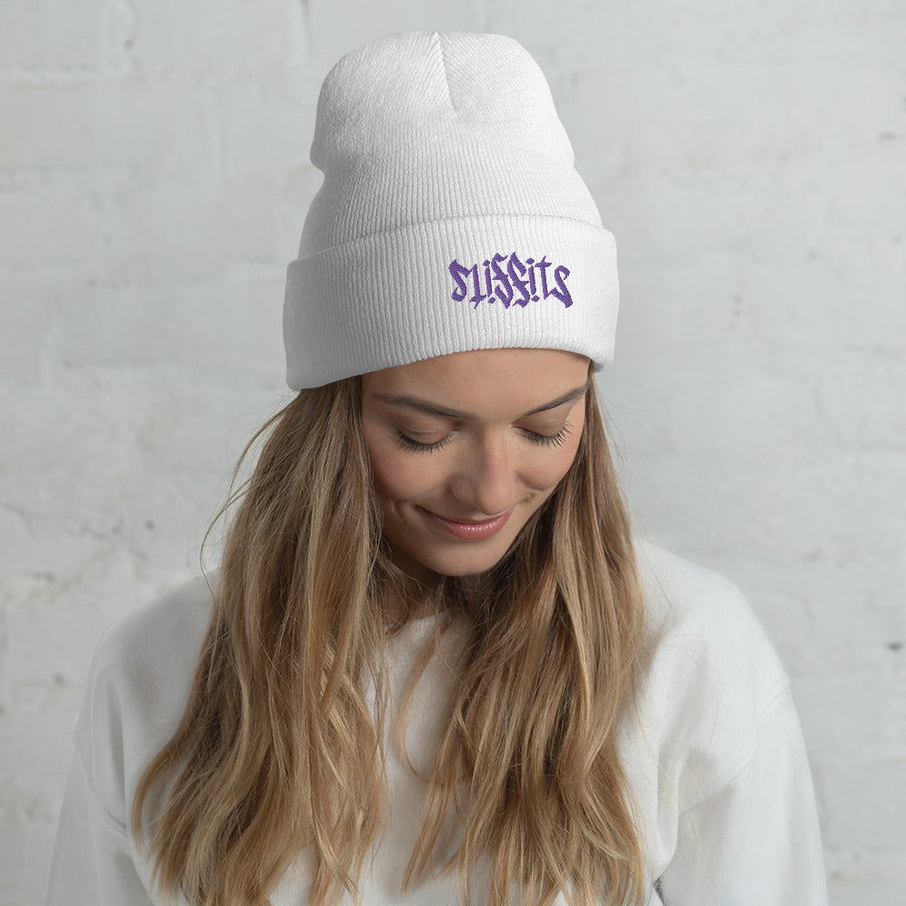 Misfits Ambigram (Purple Embroidery) Cuffed Beanie