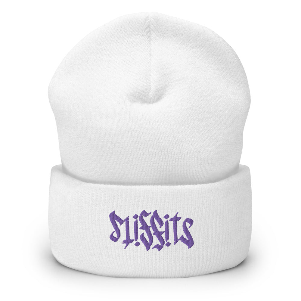 Misfits Ambigram (Purple Embroidery) Cuffed Beanie