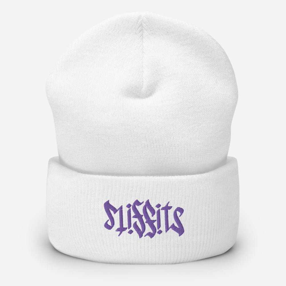 Misfits Ambigram (Purple Embroidery) Cuffed Beanie