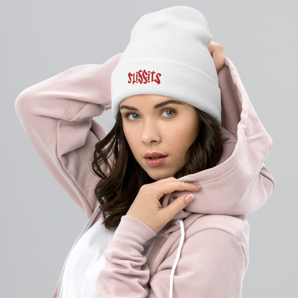 Misfits Ambigram (Red Embroidery) Cuffed Beanie